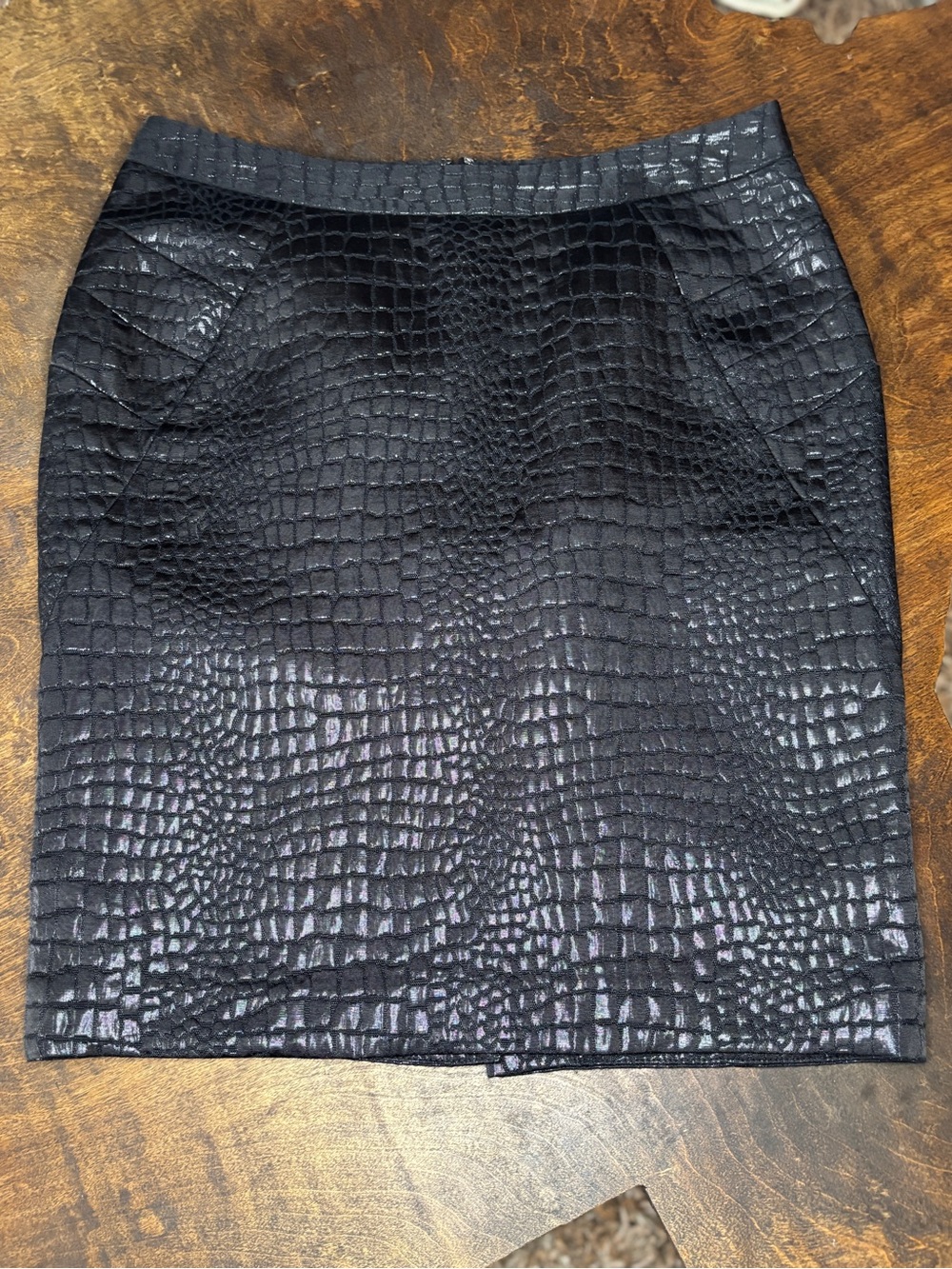 Worthington Black Textured Jacquard Pencil Skirt Size 8 Fully Lined